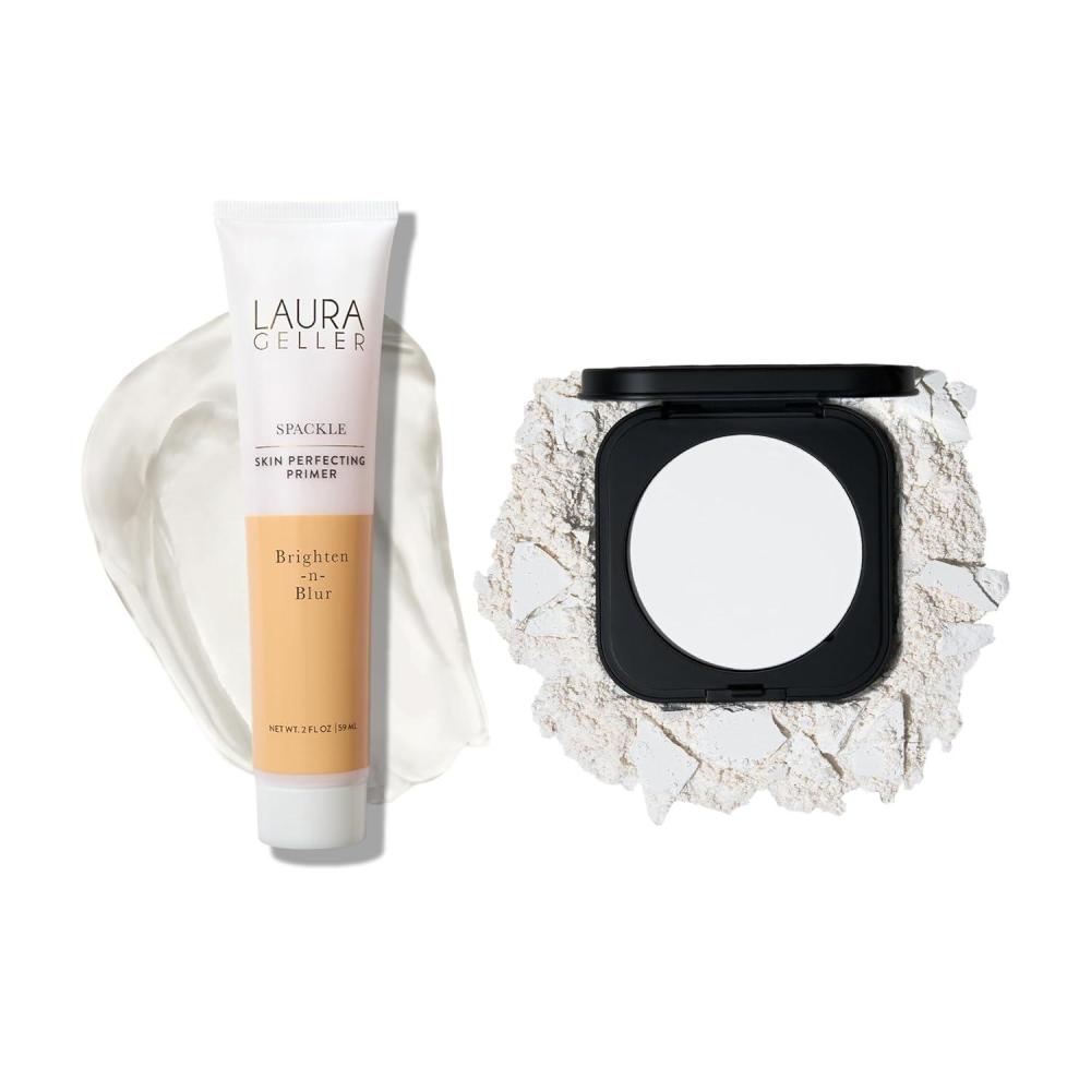 imageLAURA GELLER NEW YORK Matte Prime  Set Duo Spackle SuperSize Skin Perfecting Makeup Primer BrightennBlur ampamp Matte Maker Advanced Transulent Oil Blotting Powder