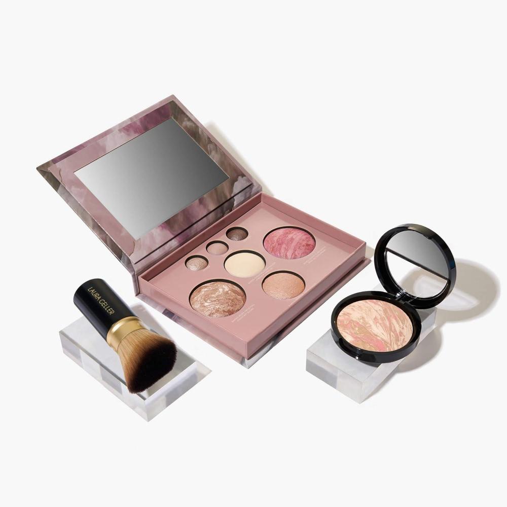 imageLAURA GELLER NEW YORK Own Your Age Kit Best of the Best Palette  Jelly Balm Tinted Lip Color Figger Than Life  Retractable Angled Kabuki Brush