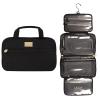 imageLAURA GELLER NEW YORK Quilted Folding Travel Makeup Bag Black  Hanging Toiletry Bag Organizer for Travel  Large Capacity Full Size Makeup Bag  Easy to Clean