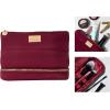 imageLAURA GELLER NEW YORK Quilted Makeup Bag with Brush Case Burgundy  Toiletry Bag Organizer for Travel  Large Capacity Full Size Makeup Bag  Easy to CleanBurgundy