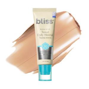 imageBliss Block Star SPF 30 Daily Tinted Mineral Sunscreen with Zinc Oxide  All Skin Tones  100 Mineral Broad Spectrum Sunscreen with Titanium Dioxide ampamp Antioxidant Blend 14 fl ozBlock Star Tinted SPF