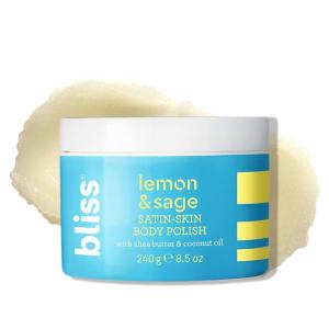 imageBliss SatinSkin Body Polish  Lemon and Sage  Body Scrub with Shea Butter and Coconut Oil  85 Oz  Smoothing and Balancing Skincare  All Skin Types  Vegan ampamp CrueltyFreeLemon  Sage with Shea Butter