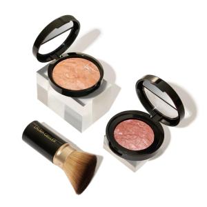 imageBlushnGlow Kit 3 PC LAURA GELLER NEW YORK Baked BalanceNGlow Illuminating CC Powder Foundation Light Retractable Kabuki Brush Baked BlushNBrighten Pink Grapefruit03 Light  Pink Grapefruit