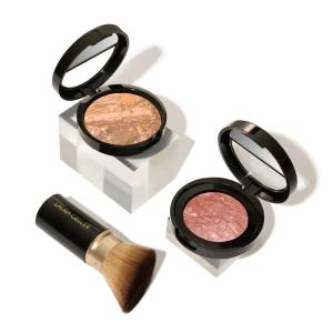 imageBlushnGlow Kit 3 PC LAURA GELLER NEW YORK Baked BalanceNGlow Illuminating CC Powder Foundation Light Retractable Kabuki Brush Baked BlushNBrighten Pink Grapefruit06 Tan  Pink Grapefruit