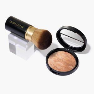 imageLAURA GELLER Baked BalanceNGlow Illuminating Color Correcting Foundation  Light  Retractable Airbrush Kabuki Brush 2 PC