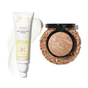 imageLAURA GELLER BrightennProtect Foundation and SPF Makeup Primer Set BalancenBrighten Medium and Spackle SPF 30 Primer