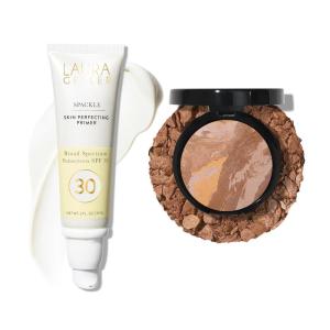 imageLAURA GELLER BrightennProtect Foundation and SPF Makeup Primer Set BalancenBrighten Tan and Spackle SPF 30 Primer