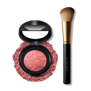 imageLAURA GELLER NEW YORK Baked BlushnBrighten Marbleized Blush  Apricot Berry ampamp Angled Brush 2pc Set11 Summer Orchid