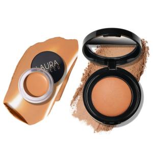 imageLAURA GELLER NEW YORK Cancel ampamp Perfect Duo  CancelnConceal Color Corrector  Baked Blurring  Setting Powder TanDeep