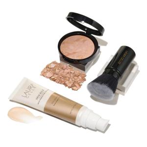 imageLAURA GELLER NEW YORK Everyday Routine Kit  Baked BalanceNBrighten Color Correcting Powder Foundation Medium  Retractable Angled Kabuki  Spackle Makeup Primer Champagne Glow 3 PC02 Fair  Champagne Glow