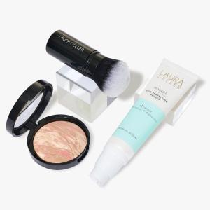 imageLAURA GELLER NEW YORK Face the Day Kit 3 PC  BalancenBrighten Foundation Porcelain  Spackle Skin Perfecting Primer Hydrate  Airbrush Round Kabuki Brush