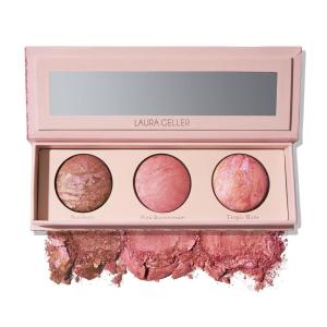 imageLAURA GELLER NEW YORK Gellers Greatest Blush Crush Baked Blush Trio  Sunswept Pink Buttercream Tropic Hues  BlushnBrighten Marbleized Blush Palette  All Skin TonesGellers Greatest Blush Crush