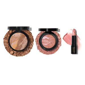 imageLAURA GELLER NEW YORK Marble Magic Kit Baked BalancenBrighten Powder Foundation Fair  Baked BlushnBrighten Pink Buttercream  Italian Marble Lipstick Berry VanillaTan