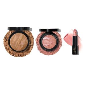 imageLAURA GELLER NEW YORK Marble Magic Kit Baked BalancenBrighten Powder Foundation Fair  Baked BlushnBrighten Pink Buttercream  Italian Marble Lipstick Berry VanillaSand