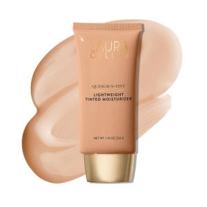 imageLAURA GELLER NEW YORK QuenchnTint Hydrating Foundation  MediumDeep  Sheer to Light Buildable Coverage  Natural Glow Finish  Lightweight Formula with Hyaluronic Acid02 LightMedium