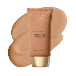 imageLAURA GELLER NEW YORK QuenchnTint Hydrating Foundation  MediumDeep  Sheer to Light Buildable Coverage  Natural Glow Finish  Lightweight Formula with Hyaluronic Acid04 MediumDeep