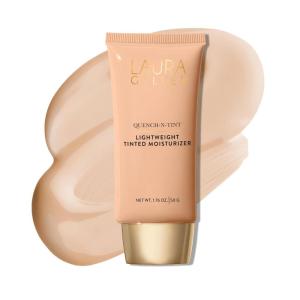 imageLAURA GELLER NEW YORK QuenchnTint Hydrating Foundation  MediumDeep  Sheer to Light Buildable Coverage  Natural Glow Finish  Lightweight Formula with Hyaluronic Acid01 Light