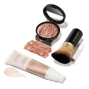 imageLAURA GELLER NEW YORK ReadynRadiant Kit 3 PC  Baked BronzenBrighten Medium  Spackle SuperSize Skin Perfecting Primer Champagne Glow  Retractable Angled Kabuki Brush02 Medium