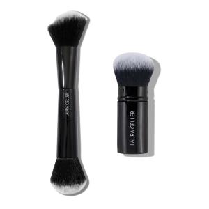 imageLAURA GELLER NEW YORK DualEnded Blush and Bronzer Brush ampamp Retractable Airbrush Kabuki