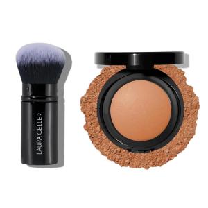 imageLAURA GELLER NEW YORK Baked Blurring  Setting Powder Deep and Retractable Airbrush Kabuki Brush 2PC